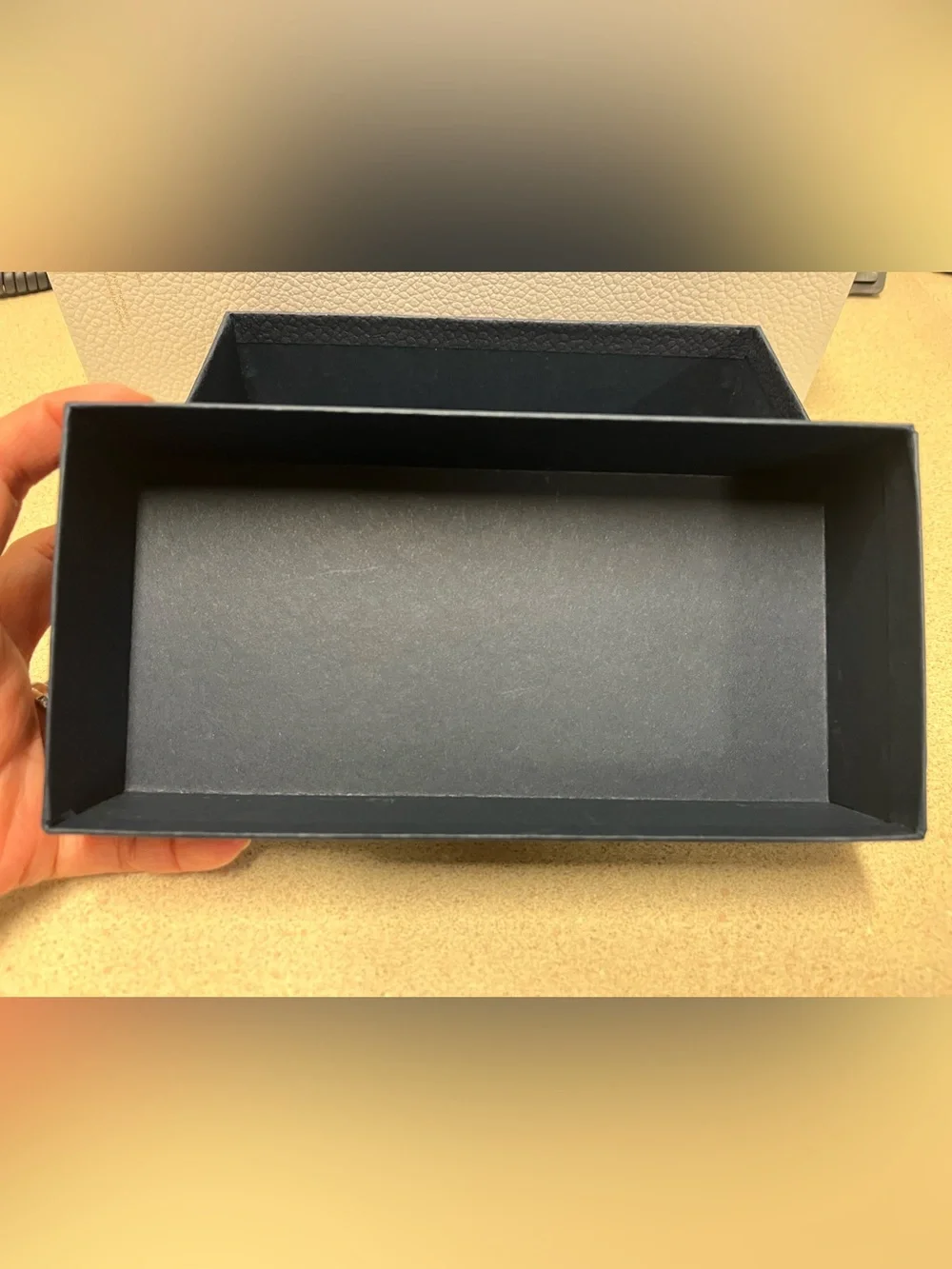 Authentic Dior Blue Textured Sunglasses Case with Gold Logo